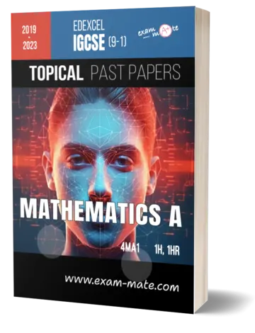 Cover of the "Topical Past Papers: Edexcel IGCSE Mathematics A (9-1)" book, featuring exam-style questions organized by topic.